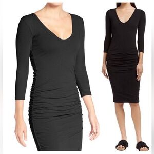 James Perse V neck skinny dress Black size 2/medium